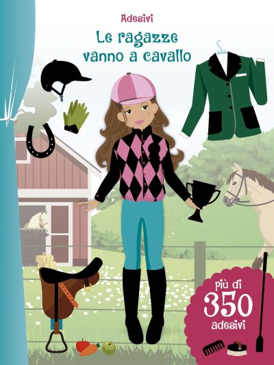 Adesivi. Le ragazze vanno a cavallo
